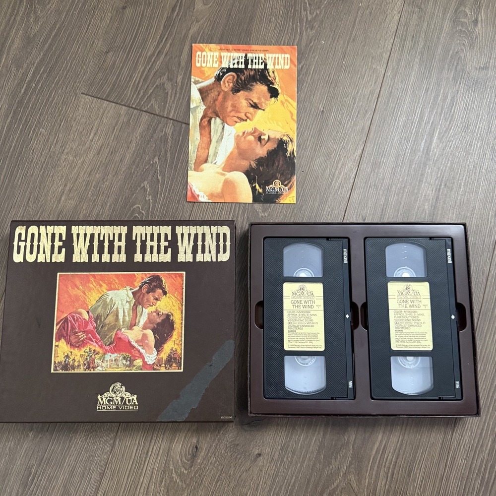 Gone With The Wind MGM Home Video 2 Tape VHS Deluxe Edition Box Set 1985